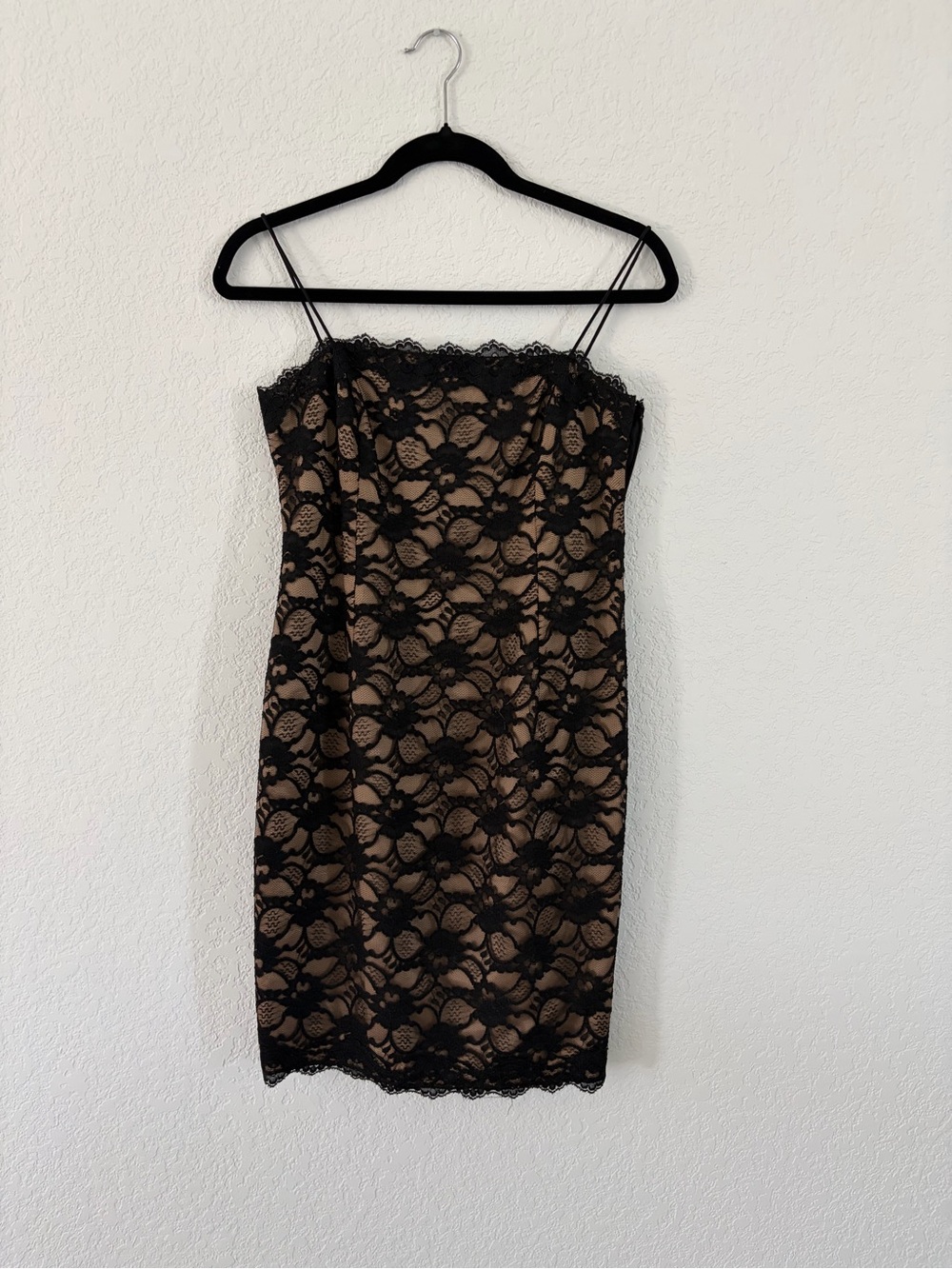 Jones New York Black Floral Lace Mini Dress